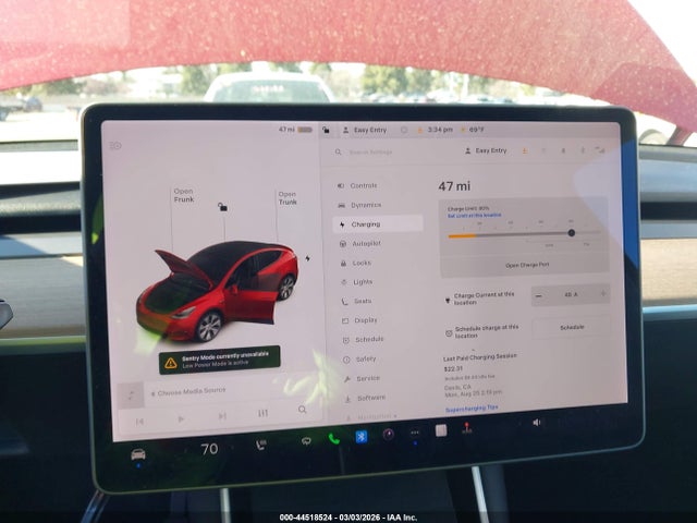 Продаж на аукціоні авто 2021 Tesla Model Y Long Range Dual Motor All-wheel Drive, vin: 5YJYGDEE2MF070794, номер лоту: 44518524