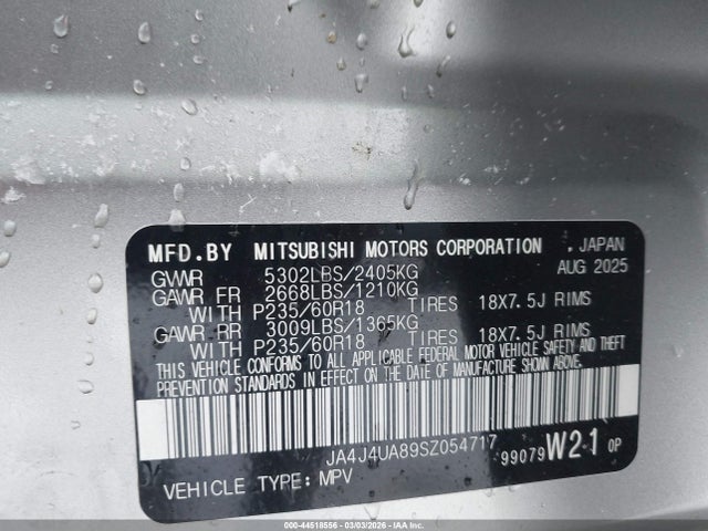 2025 MITSUBISHI OUTLANDER JA4J4UA89SZ054717 Photo 8