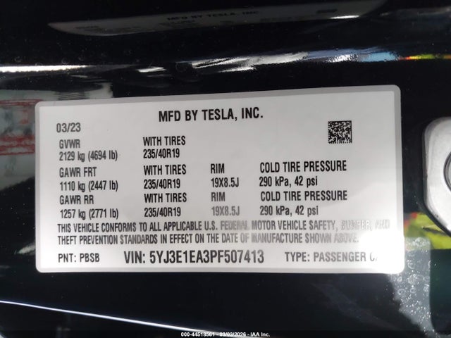 2023 TESLA MODEL 3 5YJ3E1EA3PF507413 Photo 8