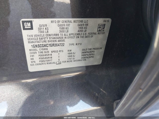 Chevrolet Suburban Ls 2016 1GNSCGKC7GR364722 Image 9