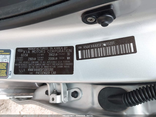 Продажа на аукционе авто 2015 Kia Forte Ex, vin: KNAFX4A85F5305391, номер лота: 44518671