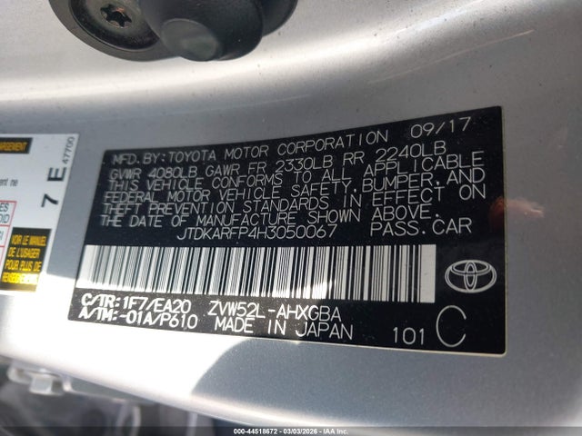 JTDKARFP4H3050067 Toyota Prius Prime Premium