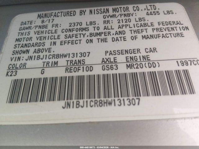 Aukcja sprzedaży 2017 Nissan Rogue Sport S, vin: JN1BJ1CR8HW131307, numer aukcji: 44518673