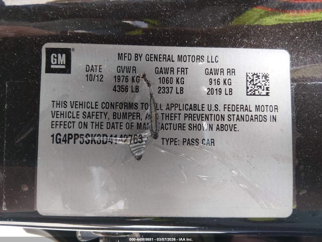 Продаж на аукціоні авто 2013 Buick Verano, vin: 1G4PP5SK3D4142763, номер лоту: 44518681