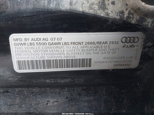 2008 AUDI A6 WAUKH74F98N025208 Photo 8