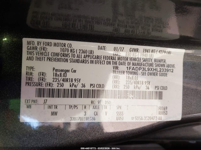 2017 FORD FOCUS ST 1FADP3L9XHL233912 Photo 8