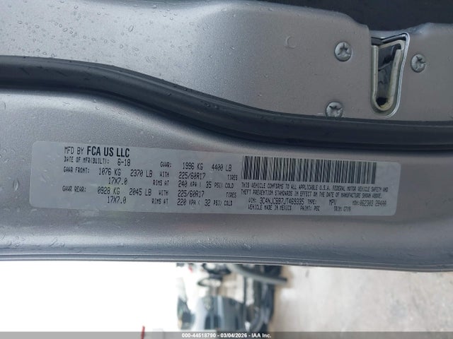Aukcja sprzedaży 2018 Jeep Compass Latitude Fwd, vin: 3C4NJCBB7JT469335, numer aukcji: 44518790