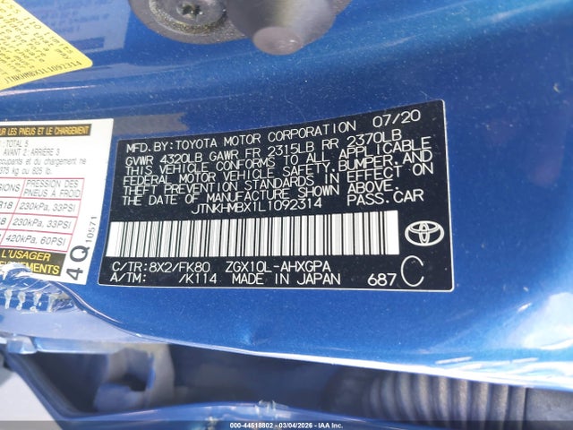 2020 TOYOTA C-HR JTNKHMBX1L1092314 Photo 8