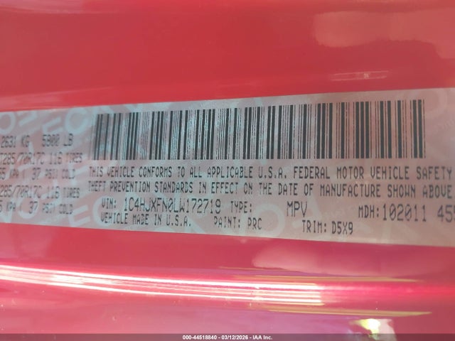 2020 JEEP WRANGLER UNLIMITED 1C4HJXFN0LW172719 Photo 8