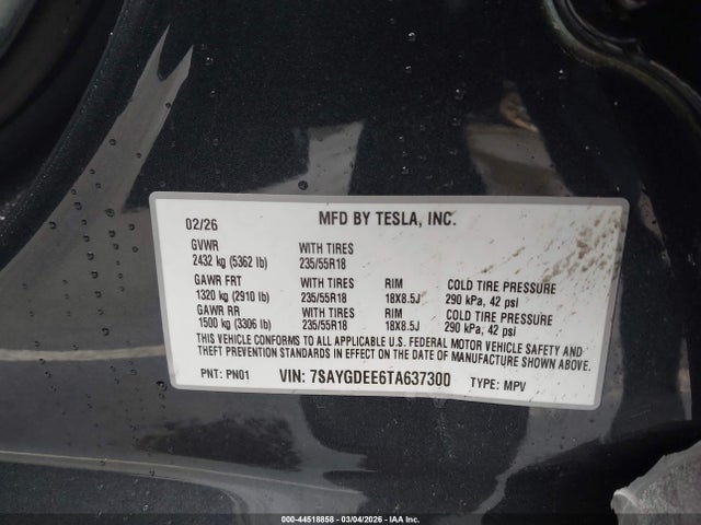 2026 TESLA MODEL Y 7SAYGDEE6TA637300 Photo 8