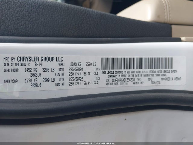 2014 DODGE DURANGO 1C4RDHAGXEC596228 Photo 8