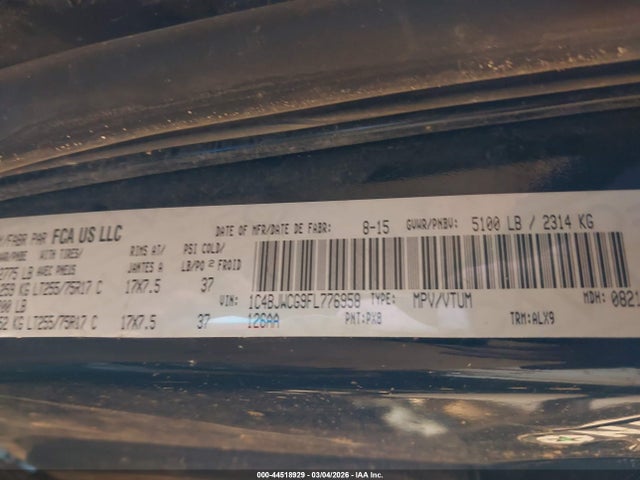 2015 Jeep Wrangler Rubicon მანქანა იყიდება აუქციონზე, vin: 1C4BJWCG9FL776958, აუქციონის ნომერი: 44518929