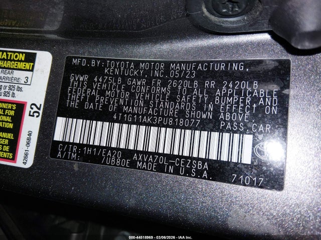 Toyota CAMRY SE 2023 4T1G11AK3PU818077 Image 9