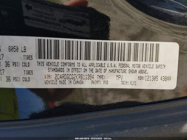 Dodge Grand Caravan Sxt 2019 2C4RDGCG2KR611394 Image 9