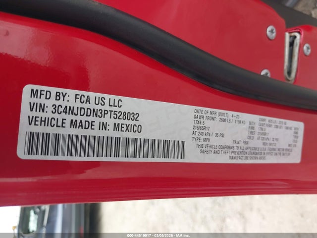 44519017 :رقم المزاد ، 3C4NJDDN3PT528032 vin ، 2023 Jeep Compass Trailhawk 4x4 مزاد بيع
