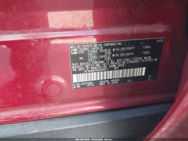 2022 TOYOTA VENZA JTEAAAAH7NJ088831 Photo 8