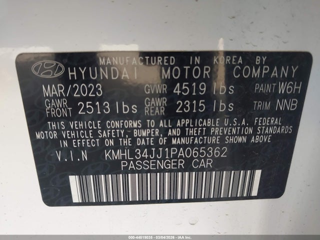 KMHL34JJ1PA065362 Hyundai Sonata Hybrid Sel