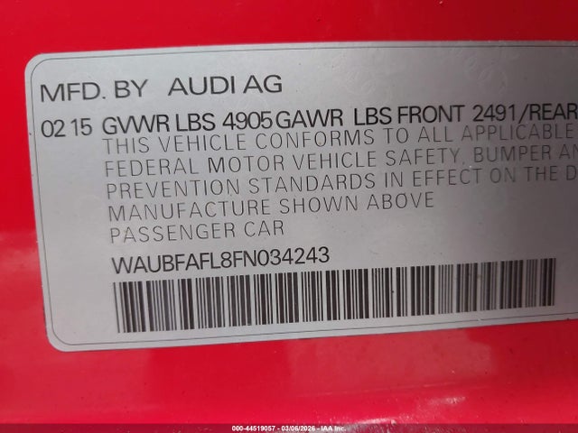 2015 AUDI A4 WAUBFAFL8FN034243 Photo 8