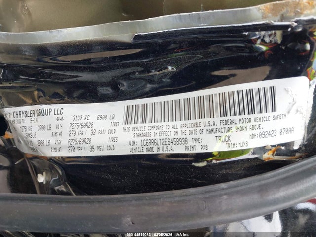 44519083 :رقم المزاد ، 1C6RR6LT2ES458938 vin ، 2014 Ram 1500 Lone Star مزاد بيع
