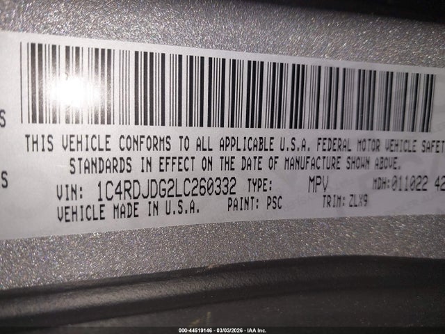 2020 DODGE DURANGO 1C4RDJDG2LC260332 Photo 8