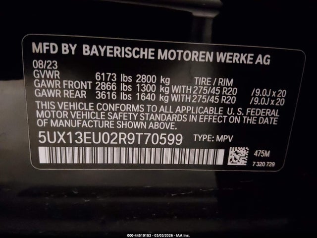 Продаж на аукціоні авто 2024 Bmw X5 Sdrive40i, vin: 5UX13EU02R9T70599, номер лоту: 44519153