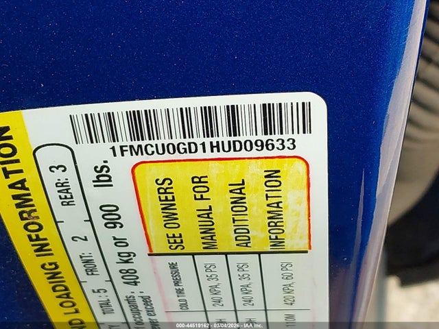 1FMCU0GD1HUD09633 Ford ESCAPE SE
