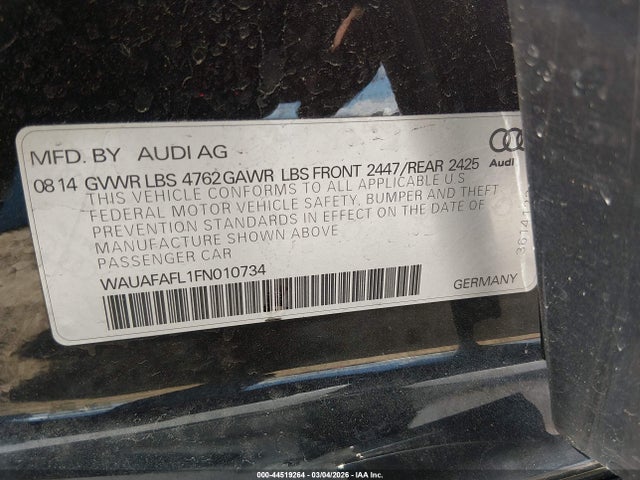 2015 AUDI A4 WAUAFAFL1FN010734 Photo 8