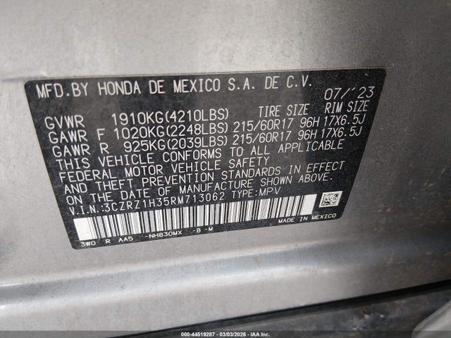 2024 HONDA HR-V 3CZRZ1H35RM713062 Photo 8