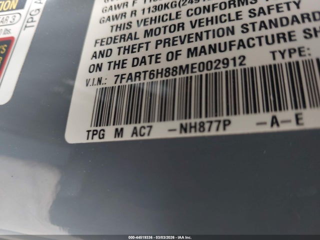 7FART6H88ME002912 Honda Cr-v Hybrid Ex-l