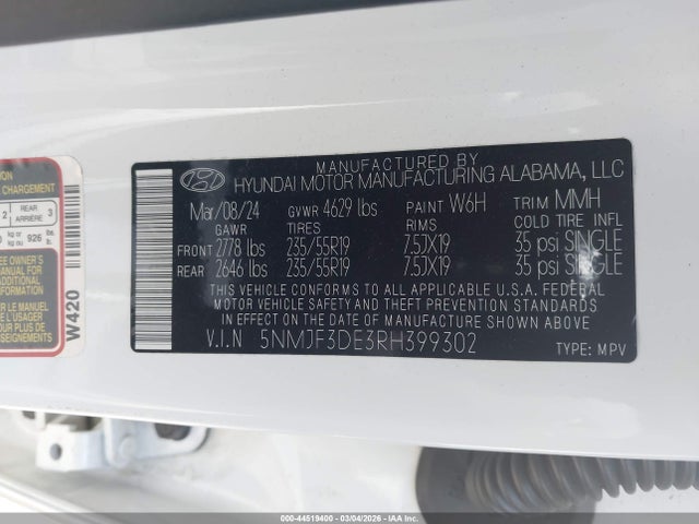 2024 HYUNDAI TUCSON 5NMJF3DE3RH399302 Photo 8