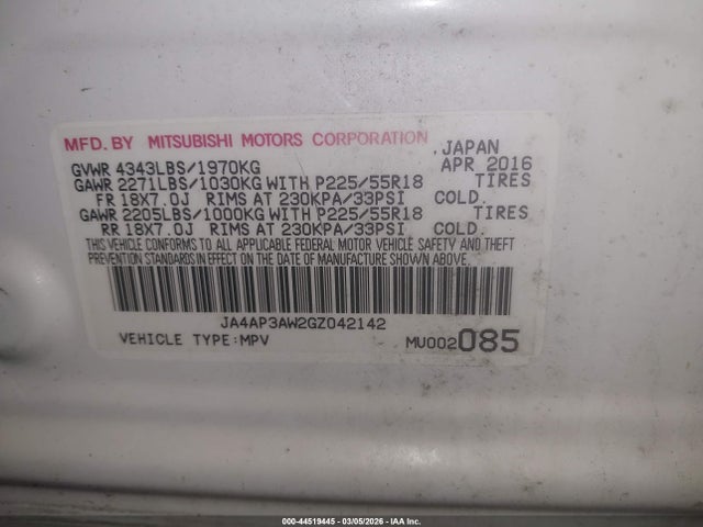 2016 MITSUBISHI OUTLANDER SPORT JA4AP3AW2GZ042142 Photo 8