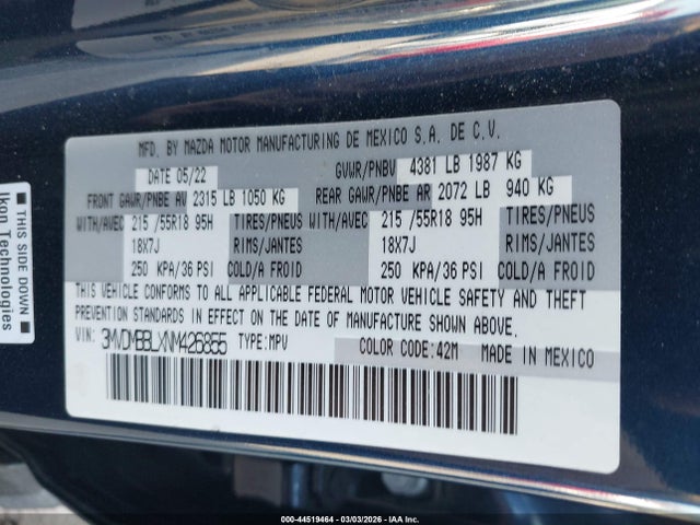 2022 MAZDA CX-30 3MVDMBBLXNM426855 Photo 8