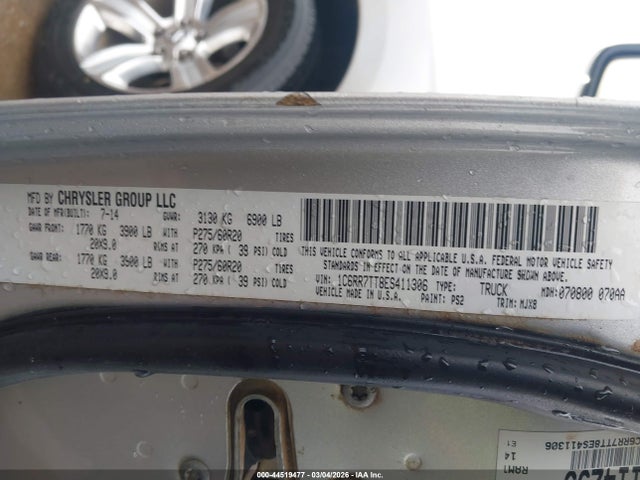 2014 Ram 1500 Big Horn მანქანა იყიდება აუქციონზე, vin: 1C6RR7TT8ES411306, აუქციონის ნომერი: 44519477
