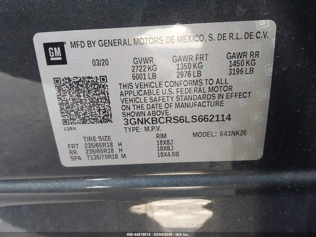 2020 CHEVROLET BLAZER 3GNKBCRS6LS662114 Photo 8