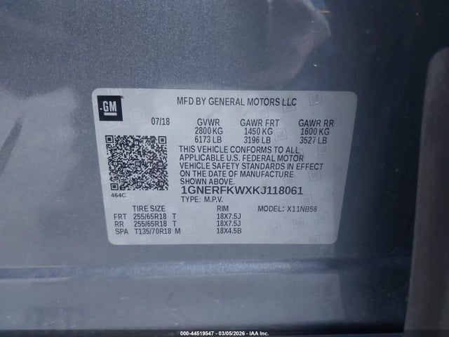 1GNERFKWXKJ118061 Chevrolet Traverse Ls