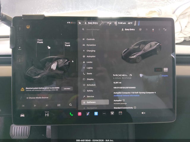 Продаж на аукціоні авто 2025 Tesla Model 3 Long Range Rear-wheel Drive/standard Rear-wheel Drive, vin: 5YJ3E1EA2SF059660, номер лоту: 44519549