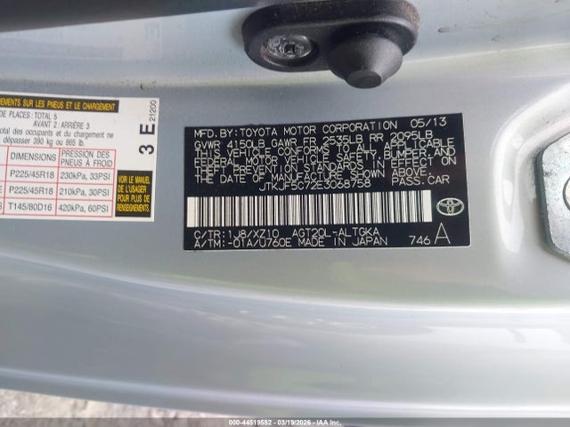 44519552 :رقم المزاد ، JTKJF5C72E3068758 vin ، 2014 Scion Tc 10 Series مزاد بيع