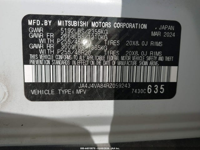 2024 MITSUBISHI OUTLANDER JA4J4VA84RZ059243 Photo 8