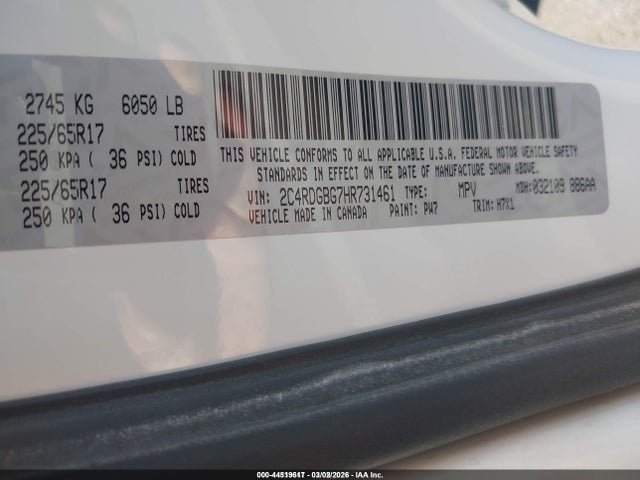 2C4RDGBG7HR731461 Dodge Grand Caravan Se