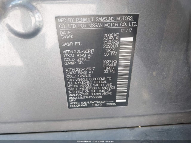 Nissan ROGUE S 2017 KNMAT2MT7HP553839 Image 9