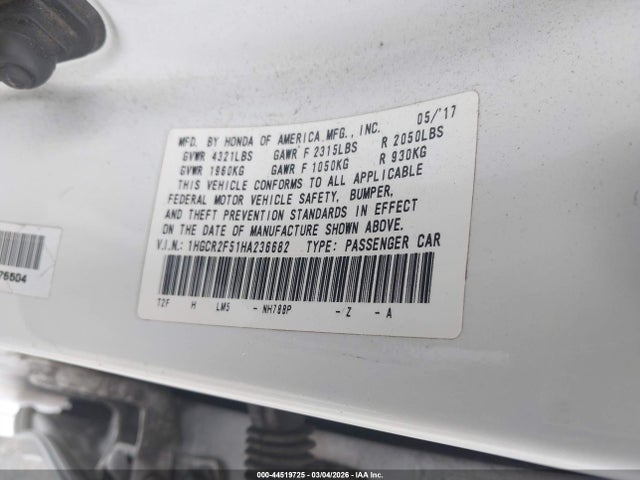 1HGCR2F51HA236682 Honda Accord Sport