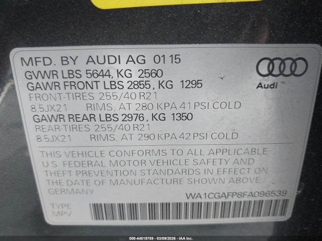 2015 AUDI SQ5 WA1CGAFP8FA096539 Photo 8