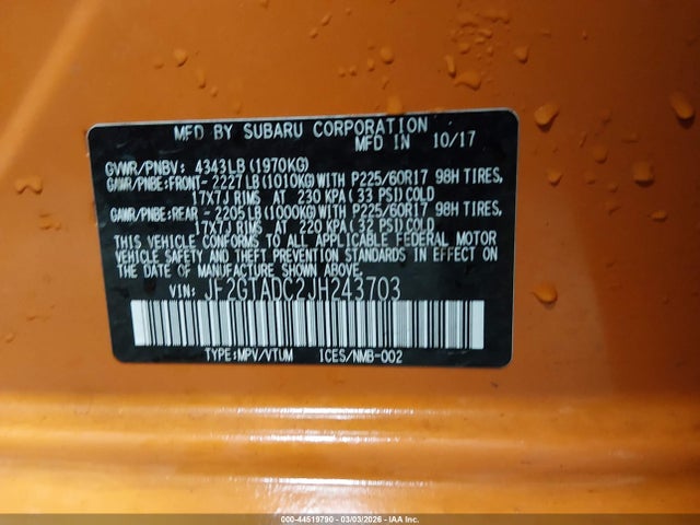 2018 SUBARU CROSSTREK JF2GTADC2JH243703 Photo 8