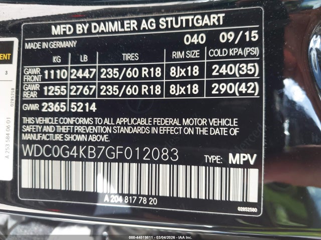 2016 MERCEDES-BENZ GLC 300 WDC0G4KB7GF012083 Photo 8