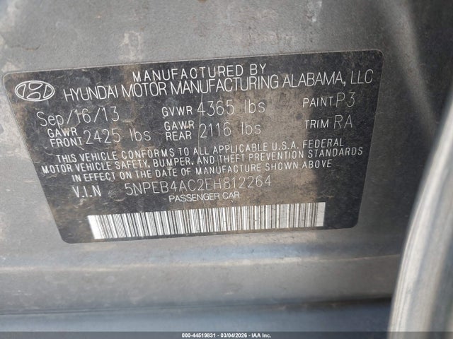 Hyundai SONATA GLS 2014 5NPEB4AC2EH812264 Image 9