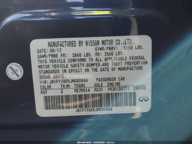JN1FV7ARXJM480644 Infiniti Q50 3.0t Red Sport 400
