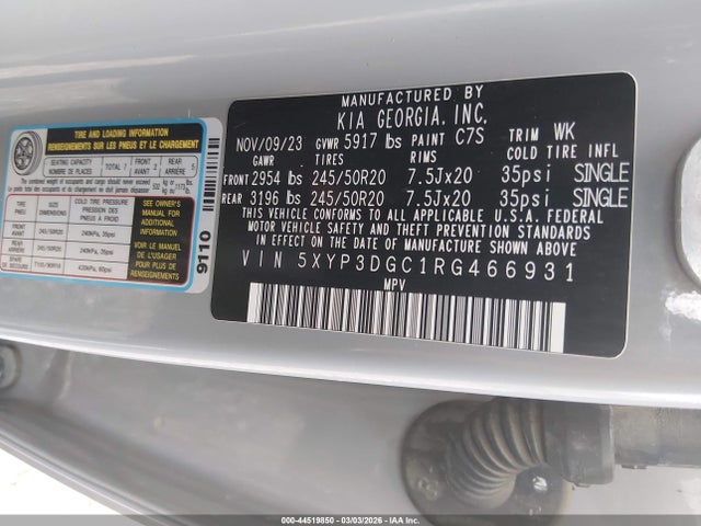 5XYP3DGC1RG466931 KIA Telluride Ex X-line