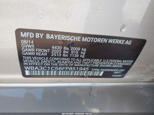 BMW 328I 2015 WBA3C1C56FP851945 Image 9