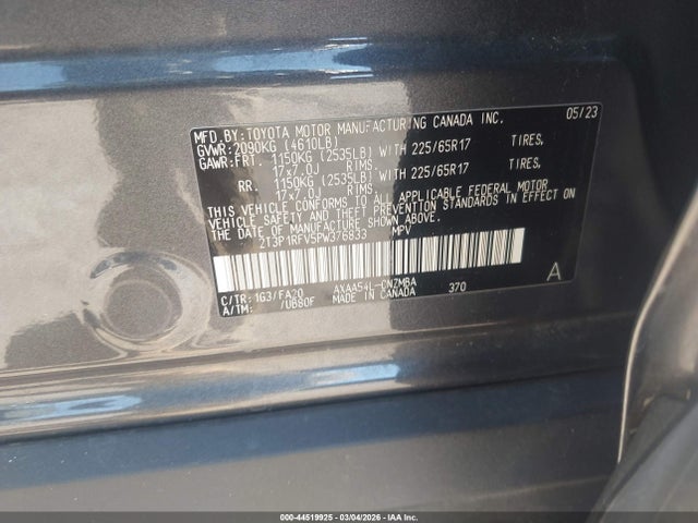 Продаж на аукціоні авто 2023 Toyota Rav4 Xle, vin: 2T3P1RFV5PW376833, номер лоту: 44519925