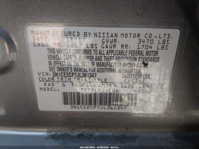 2018 NISSAN VERSA NOTE 3N1CE2CP7JL361347 Photo 8